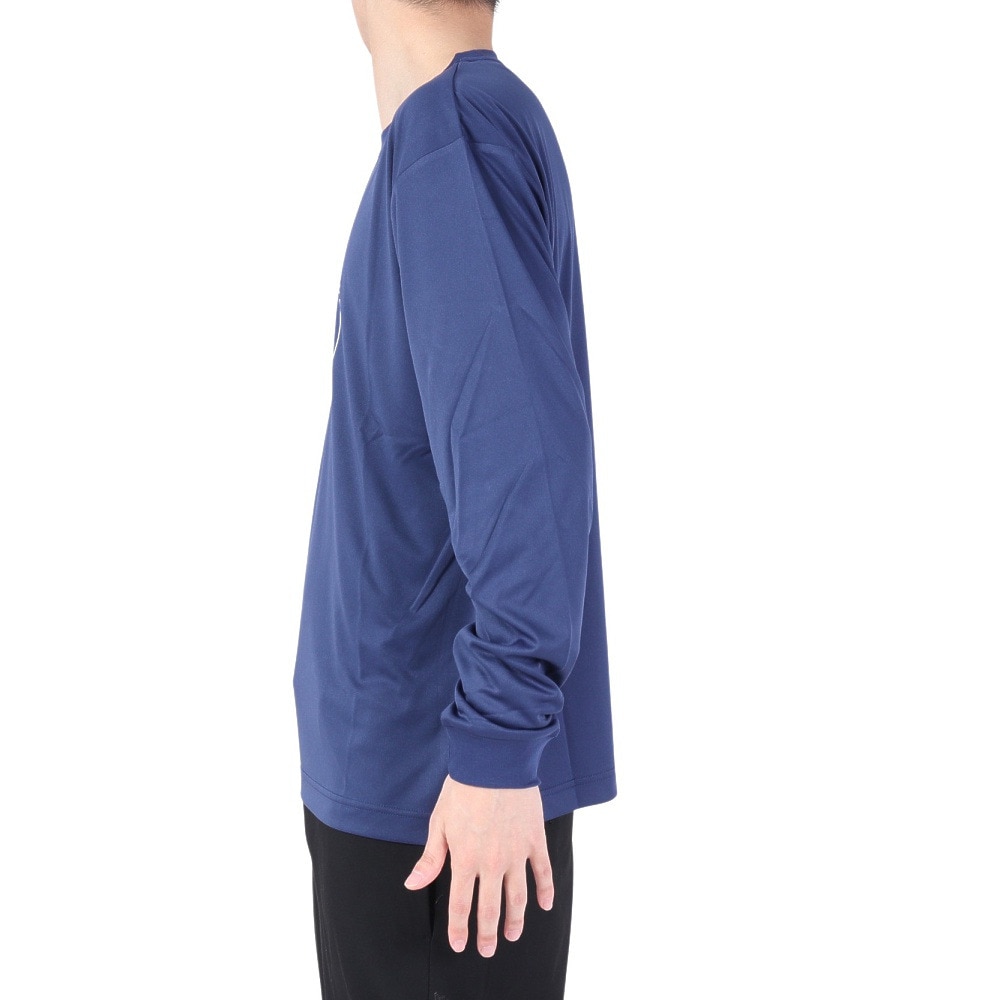 アクター（AKTR）（メンズ、レディース）バスケットボールウェア RETRO-CHIC EMBLEM 長袖スポーツTシャツ 123-037005 NV 速乾