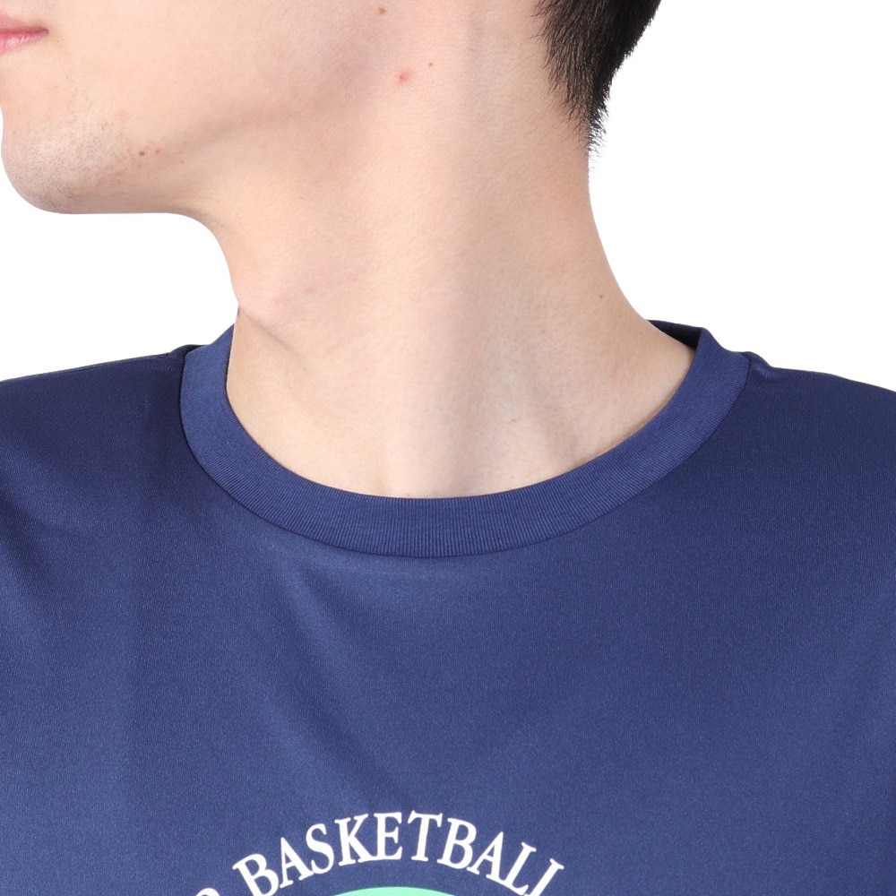 アクター（AKTR）（メンズ、レディース）バスケットボールウェア RETRO-CHIC EMBLEM 長袖スポーツTシャツ 123-037005 NV 速乾