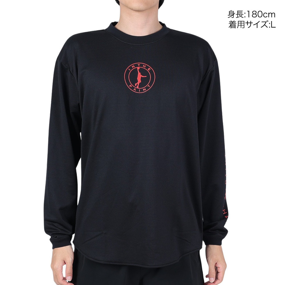 インザペイント（IN THE PAINT）（メンズ、レディース）バスケットボールウェア 長袖Tシャツ ITP23435BLK/RED