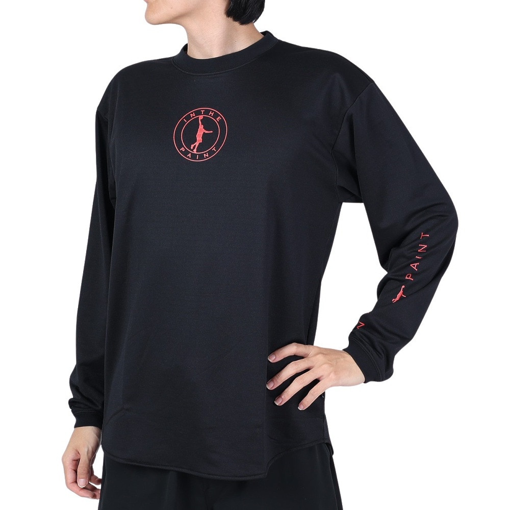インザペイント（IN THE PAINT）（メンズ、レディース）バスケットボールウェア 長袖Tシャツ ITP23435BLK/RED  スポーツ用品はスーパースポーツゼビオ