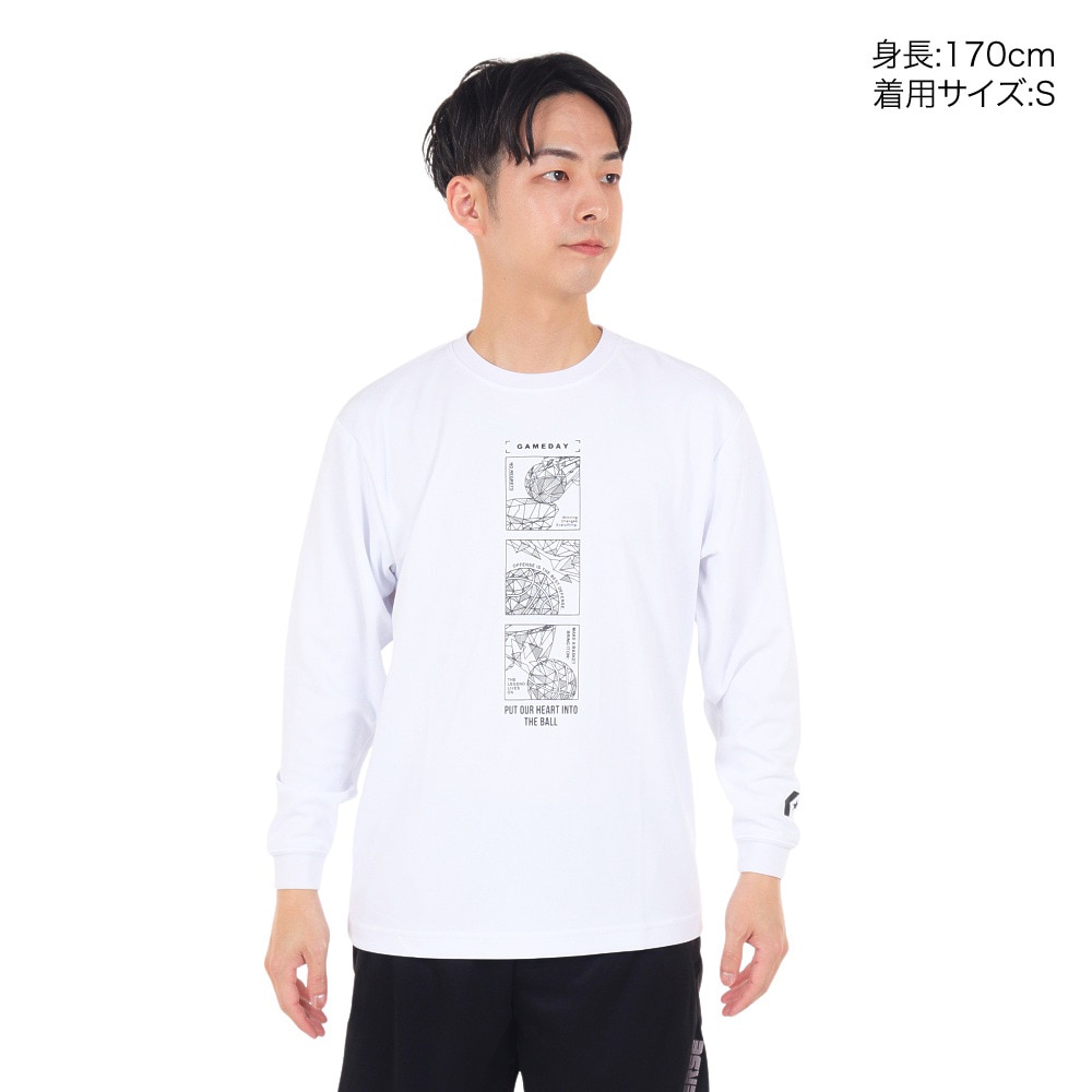 コンバース（CONVERSE）（メンズ）バスケットボールウェア プリント長袖シャツ CB232366L-1100