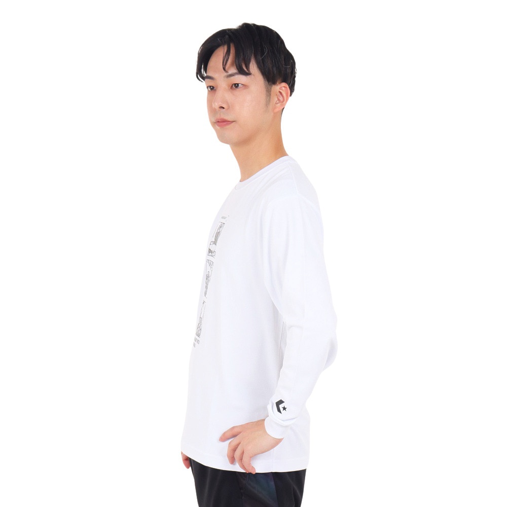 コンバース（CONVERSE）（メンズ）バスケットボールウェア プリント長袖シャツ CB232366L-1100