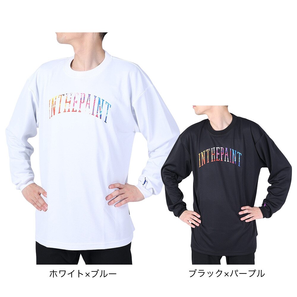 インザペイント（IN THE PAINT）（メンズ、レディース）バスケットボールウェア 長袖Tシャツ ITP23413BLK/VLT