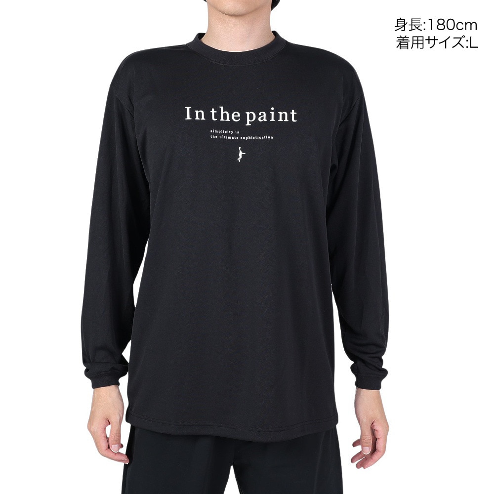インザペイント（IN THE PAINT）（メンズ、レディース）バスケットボールウェア 長袖Tシャツ ITP23422BLK