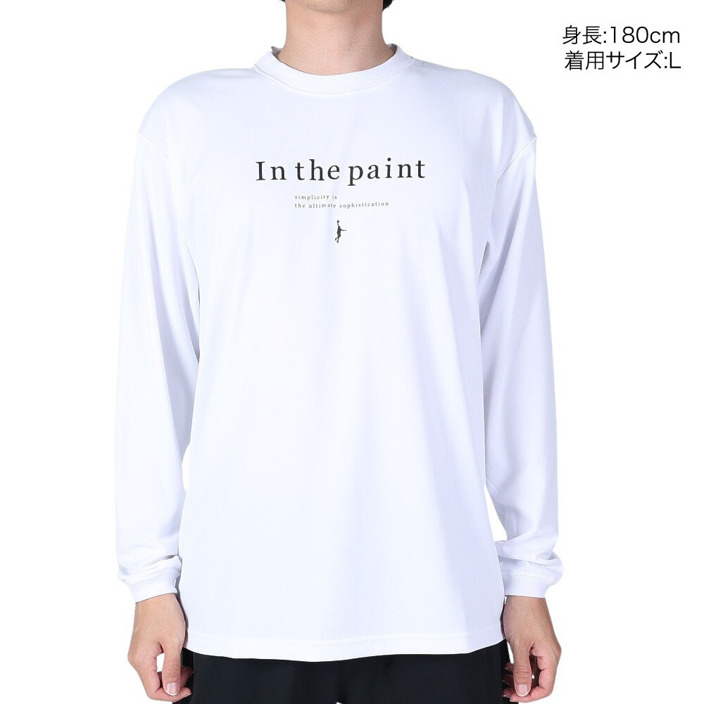 インザペイント（IN THE PAINT）（メンズ、レディース）バスケットボールウェア 長袖Tシャツ ITP23422WHT