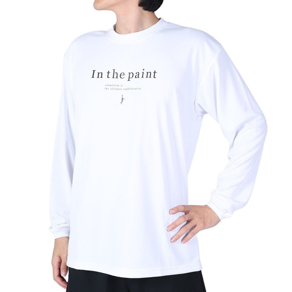 インザペイント（IN THE PAINT）（メンズ、レディース）バスケットボールウェア 長袖Tシャツ ITP23422WHT