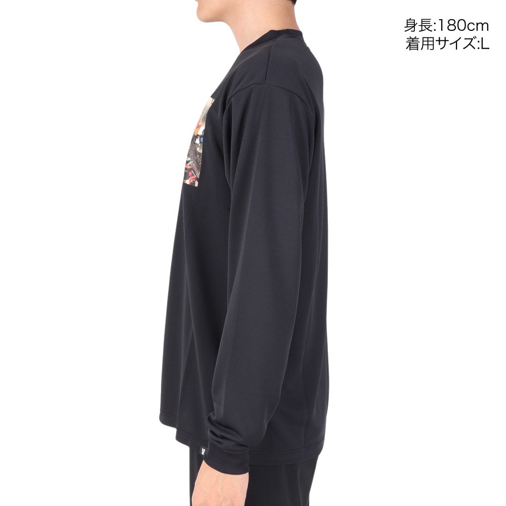 スポルディング（SPALDING）（メンズ）バスケットボールウェア ロングスリーブTシャツ バタフライ プレイド SMT23107BK 速乾 UVカット