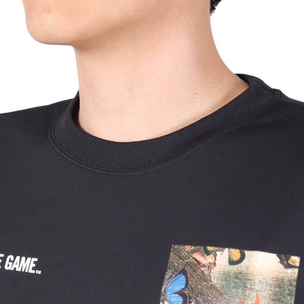 スポルディング（SPALDING）（メンズ）バスケットボールウェア ロングスリーブTシャツ バタフライ プレイド SMT23107BK 速乾 UVカット