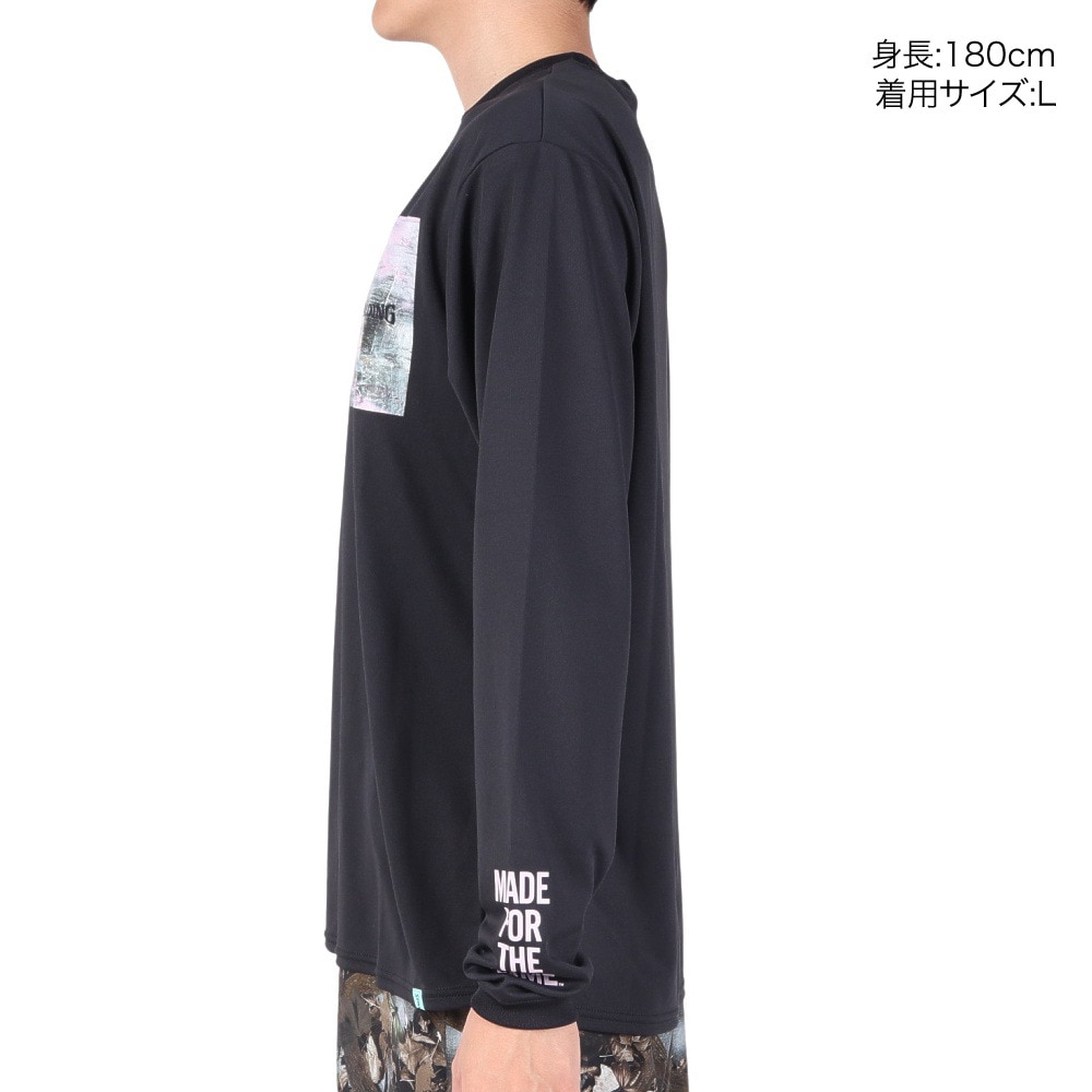 スポルディング（SPALDING）（メンズ）バスケットボールウェア ロングスリーブTシャツ ウォールペイント SMT23115BK 速乾 UVカット