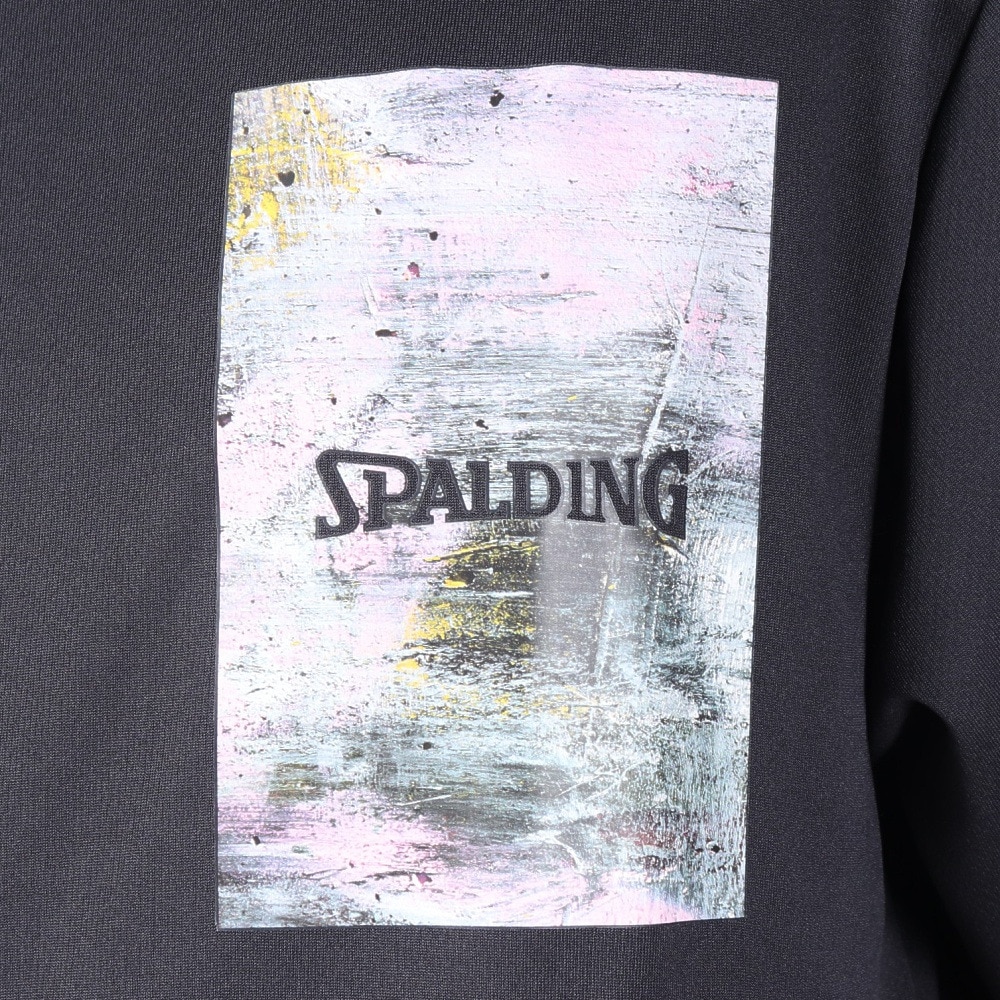 スポルディング（SPALDING）（メンズ）バスケットボールウェア ロングスリーブTシャツ ウォールペイント SMT23115BK 速乾 UVカット