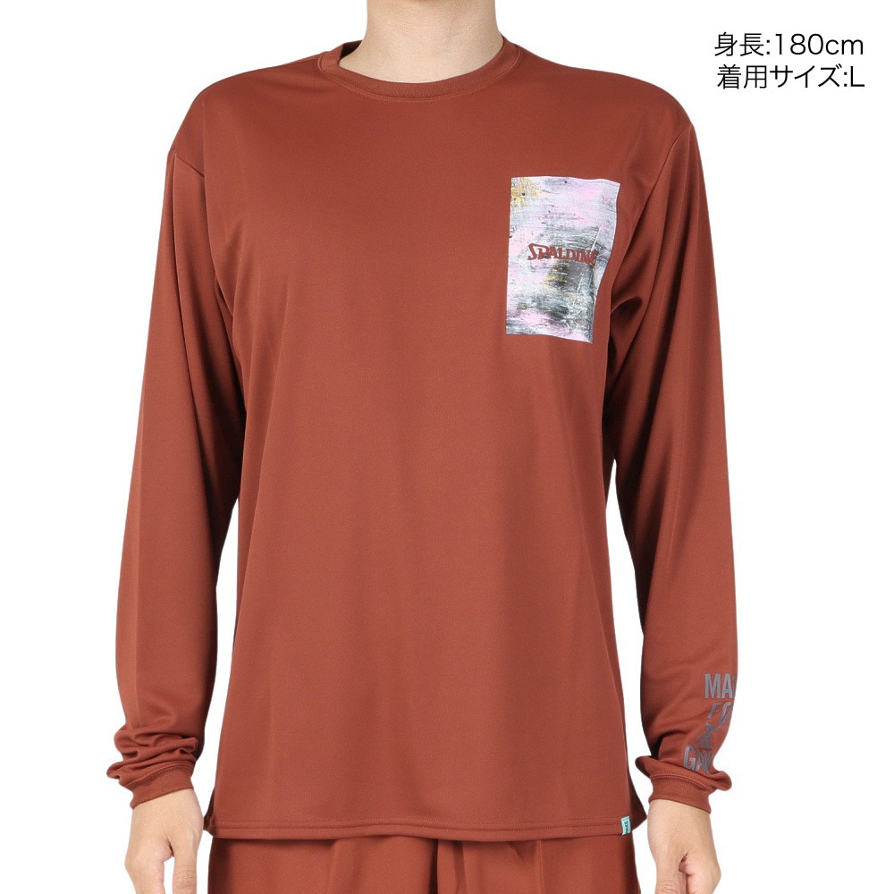 スポルディング（SPALDING）（メンズ、レディース）バスケットボールウェア 長袖Tシャツ ウォールペイント SMT23115FIG 速乾 UVカット