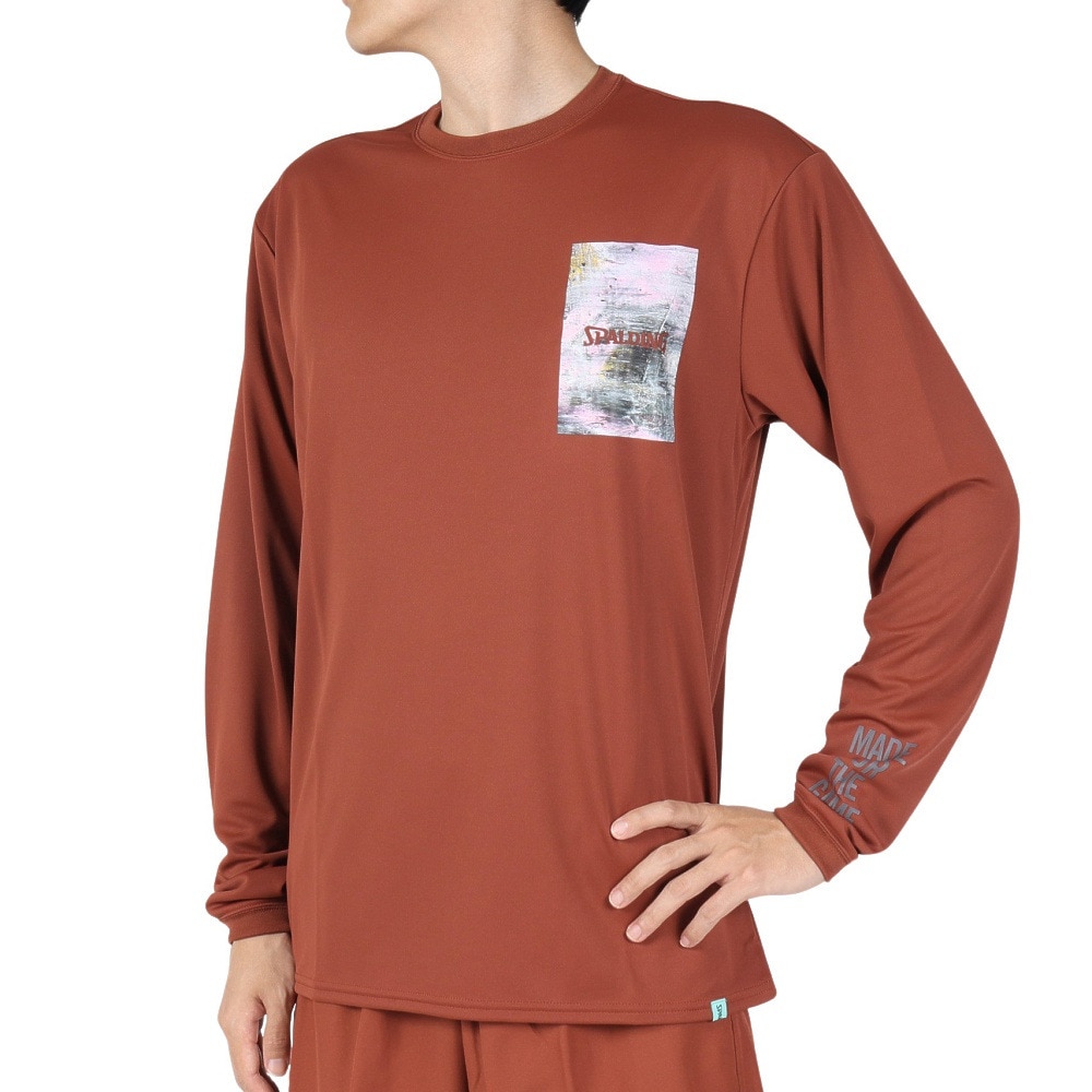 スポルディング（SPALDING）（メンズ、レディース）バスケットボールウェア 長袖Tシャツ ウォールペイント SMT23115FIG 速乾 UVカット