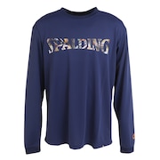 スポルディング（SPALDING）（メンズ）バスケットボールウェア 長袖Tシャツ ボールプリントNV SMT23212NV