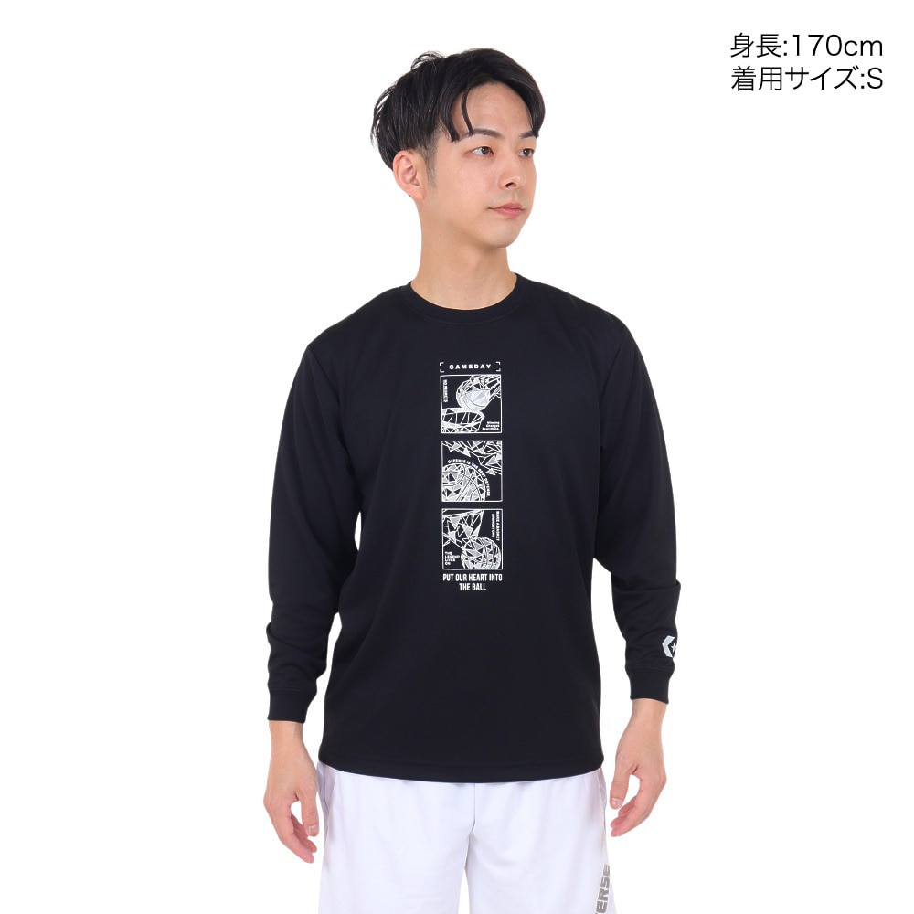 コンバース（CONVERSE）（メンズ）バスケットボールウェア プリント長袖シャツ CB232366L-1911