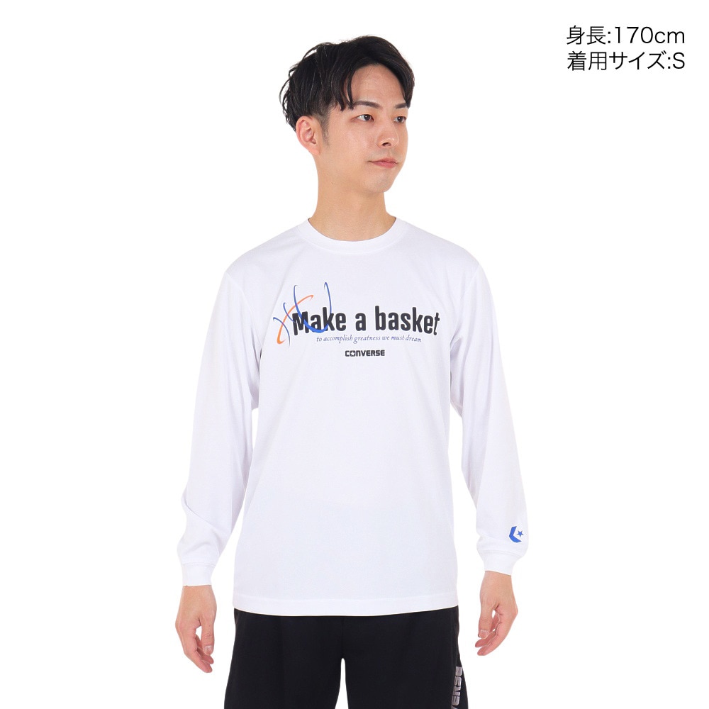 コンバース（CONVERSE）（メンズ）バスケットボールウェア プリント長袖シャツ CB232368L-1100