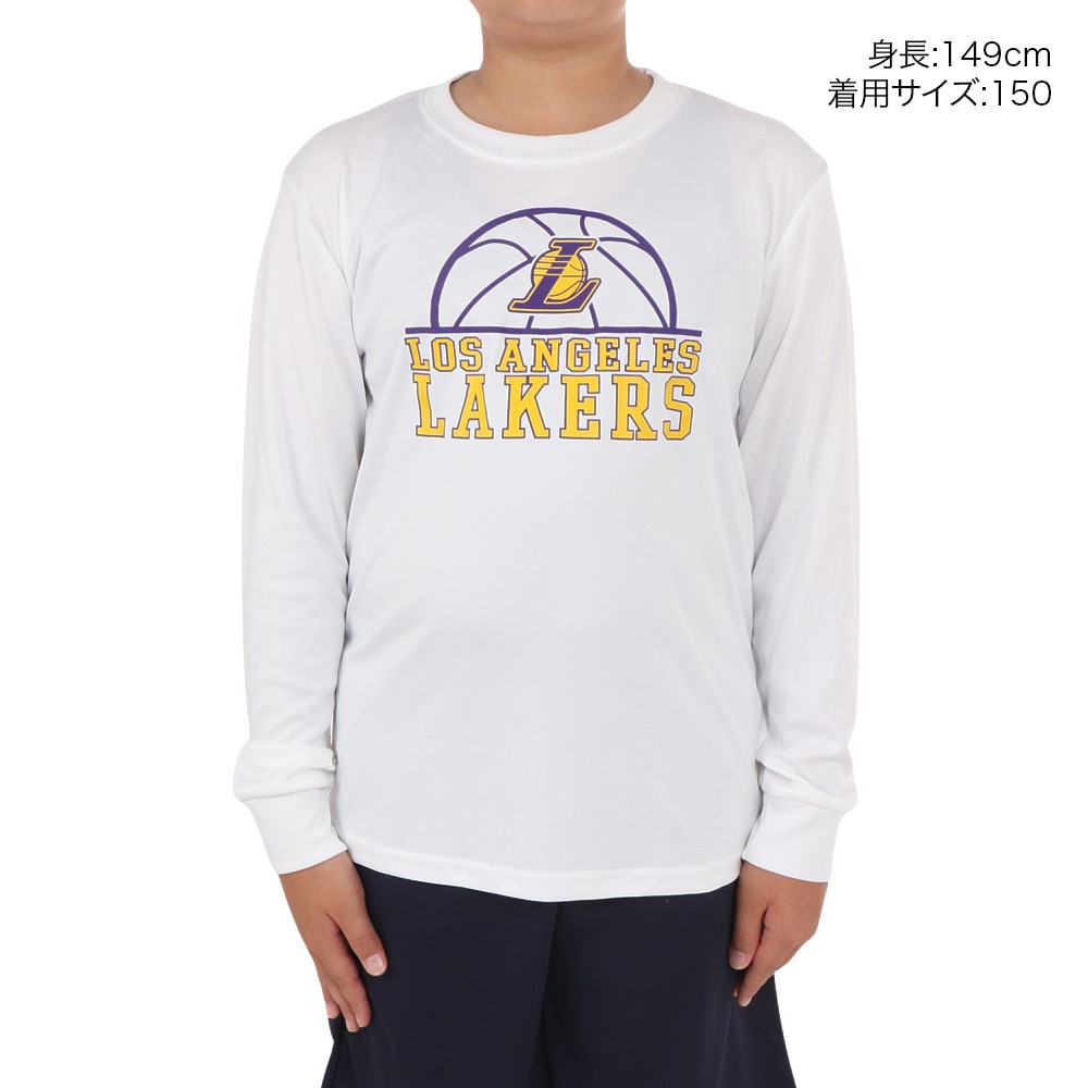 エヌビーエー（NBA）（キッズ）バスケットボールウェア 長袖Tシャツ ロサンゼルス・レイカーズ 3AAE-LAKERS