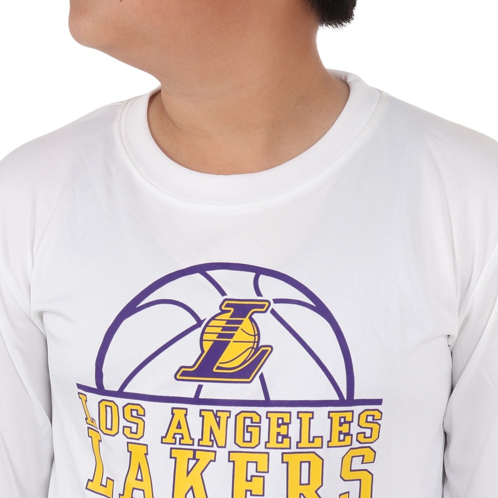 エヌビーエー（NBA）（キッズ）バスケットボールウェア 長袖Tシャツ ロサンゼルス・レイカーズ 3AAE-LAKERS