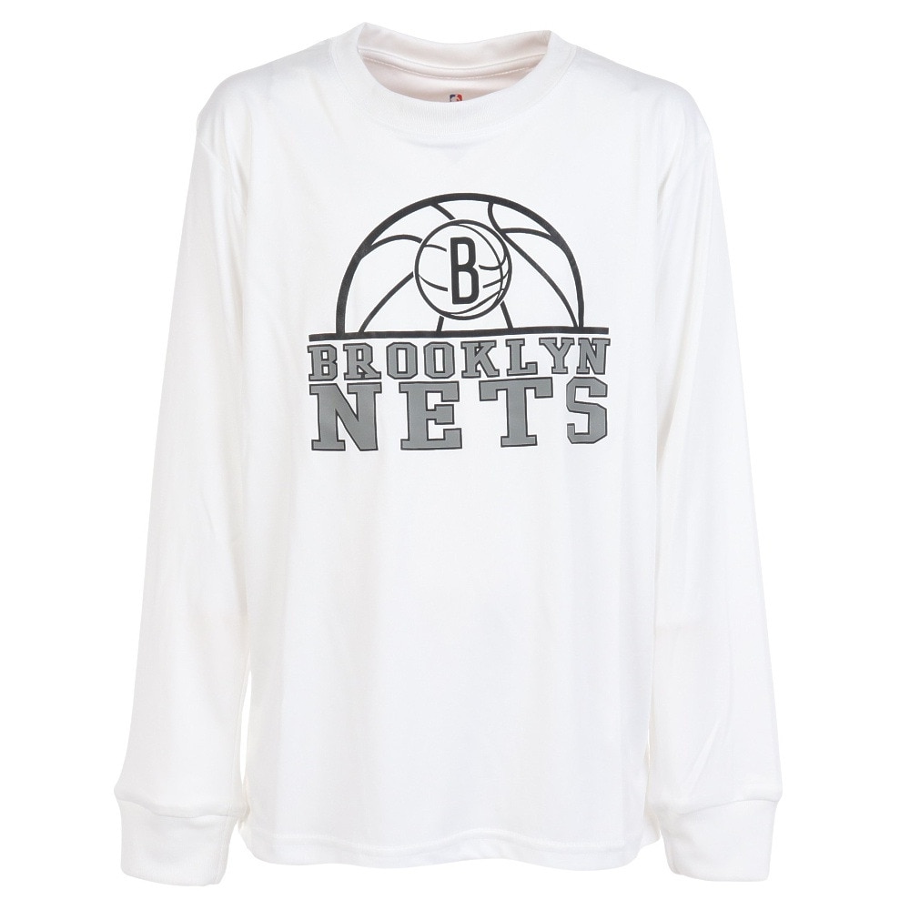 エヌビーエー（NBA）（キッズ）バスケットボールウェア 長袖Tシャツ ブルックリン・ネッツ 3AAE-NETS