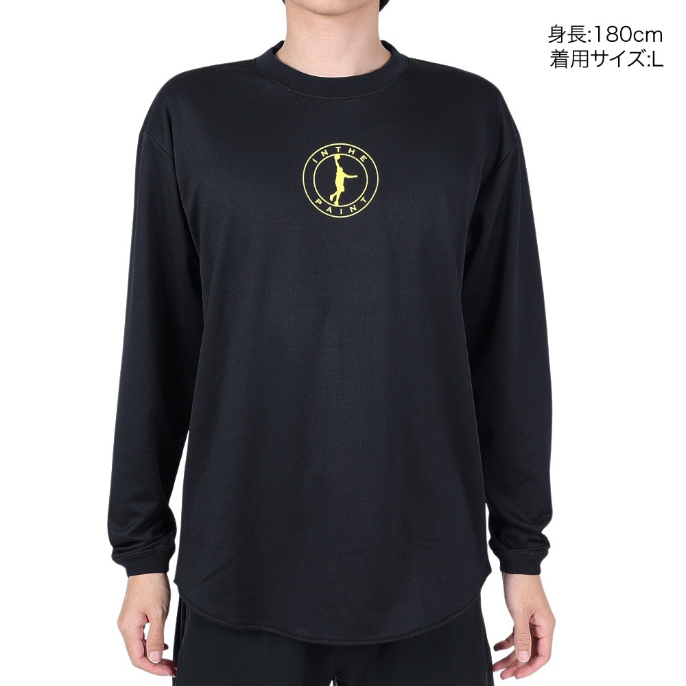 インザペイント（IN THE PAINT）（メンズ、レディース）バスケットボールウェア 長袖Tシャツ ITP23435BLK/LMN