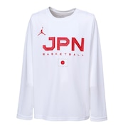 (キッズ)バスケ 日本代表 Tシャツ ジュニア 長袖 JPN 2023 W杯 ホワイト YGB7NBA2-WHITE
