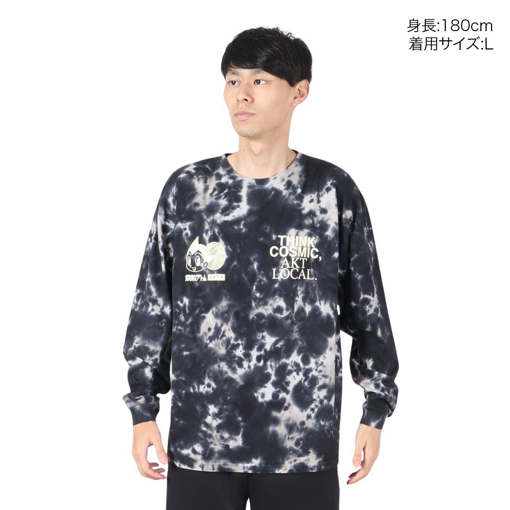 アクター（AKTR）（メンズ）バスケットボールウェア ATOM×AKTR COTTON 長袖Tシャツ 124-054005 BK