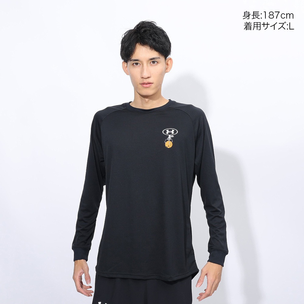 アンダーアーマー（UNDER ARMOUR）（メンズ）バスケットボールウェア テック グラフィック ロングスリーブ Tシャツ 1388344 001