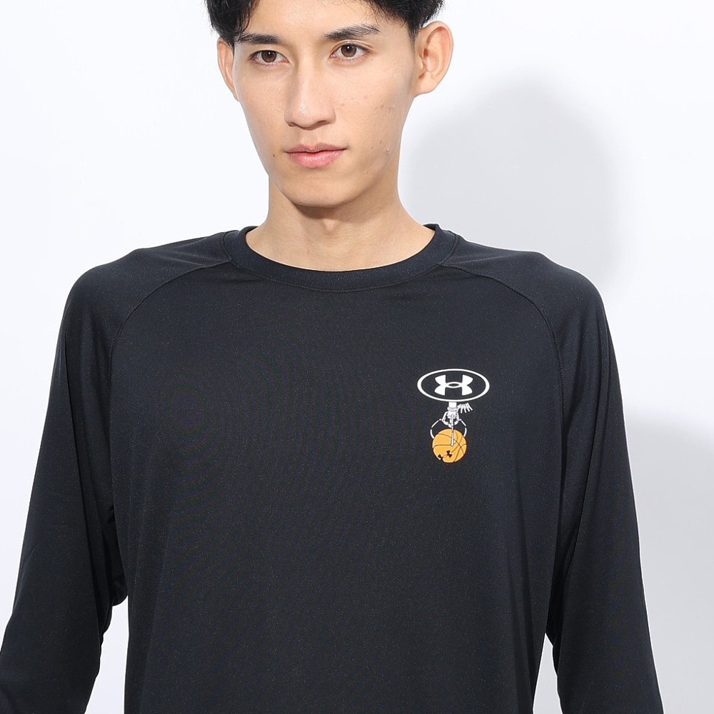 アンダーアーマー（UNDER ARMOUR）（メンズ）バスケットボールウェア テック グラフィック ロングスリーブ Tシャツ 1388344 001