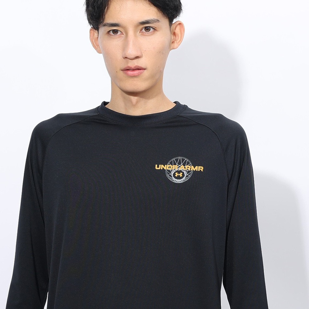 アンダーアーマー（UNDER ARMOUR）（メンズ）バスケットボールウェア テック ロゴ ロングスリーブ Tシャツ 1388345 001