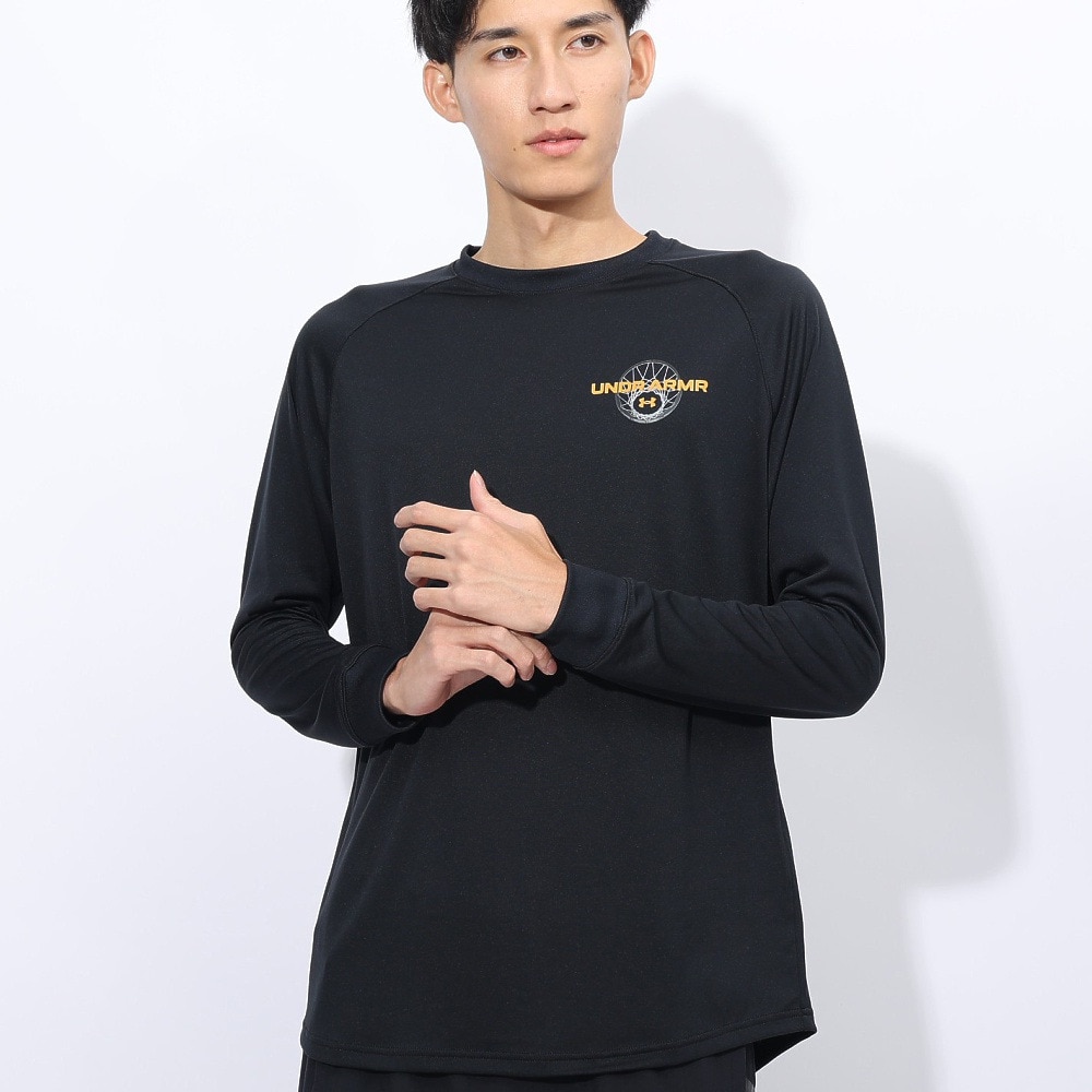 アンダーアーマー（UNDER ARMOUR）（メンズ）バスケットボールウェア テック ロゴ ロングスリーブ Tシャツ 1388345 001