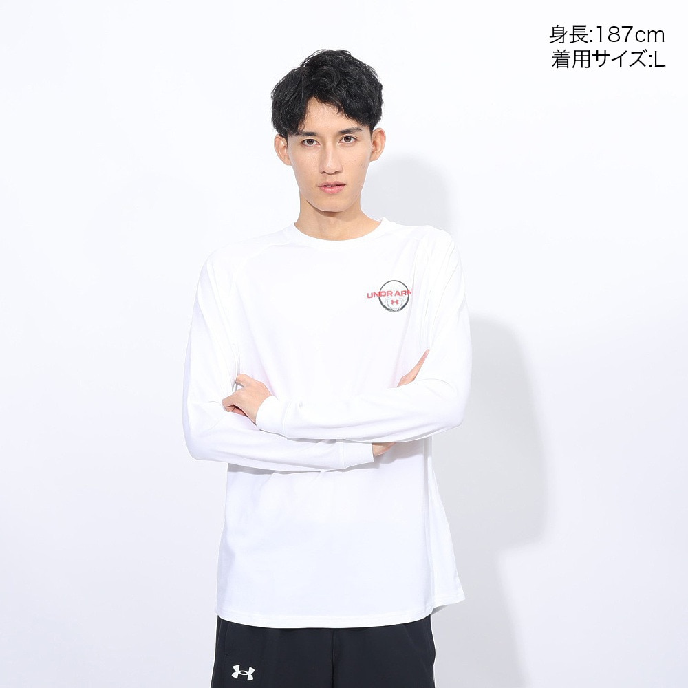 アンダーアーマー（UNDER ARMOUR）（メンズ）バスケットボールウェア テック ロゴ ロングスリーブ Tシャツ 1388345 100