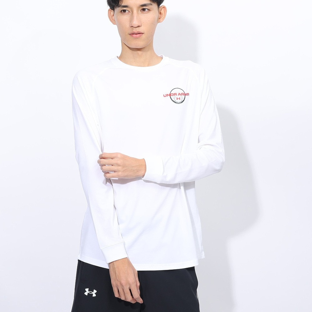アンダーアーマー（UNDER ARMOUR）（メンズ）バスケットボールウェア テック ロゴ ロングスリーブ Tシャツ 1388345 100