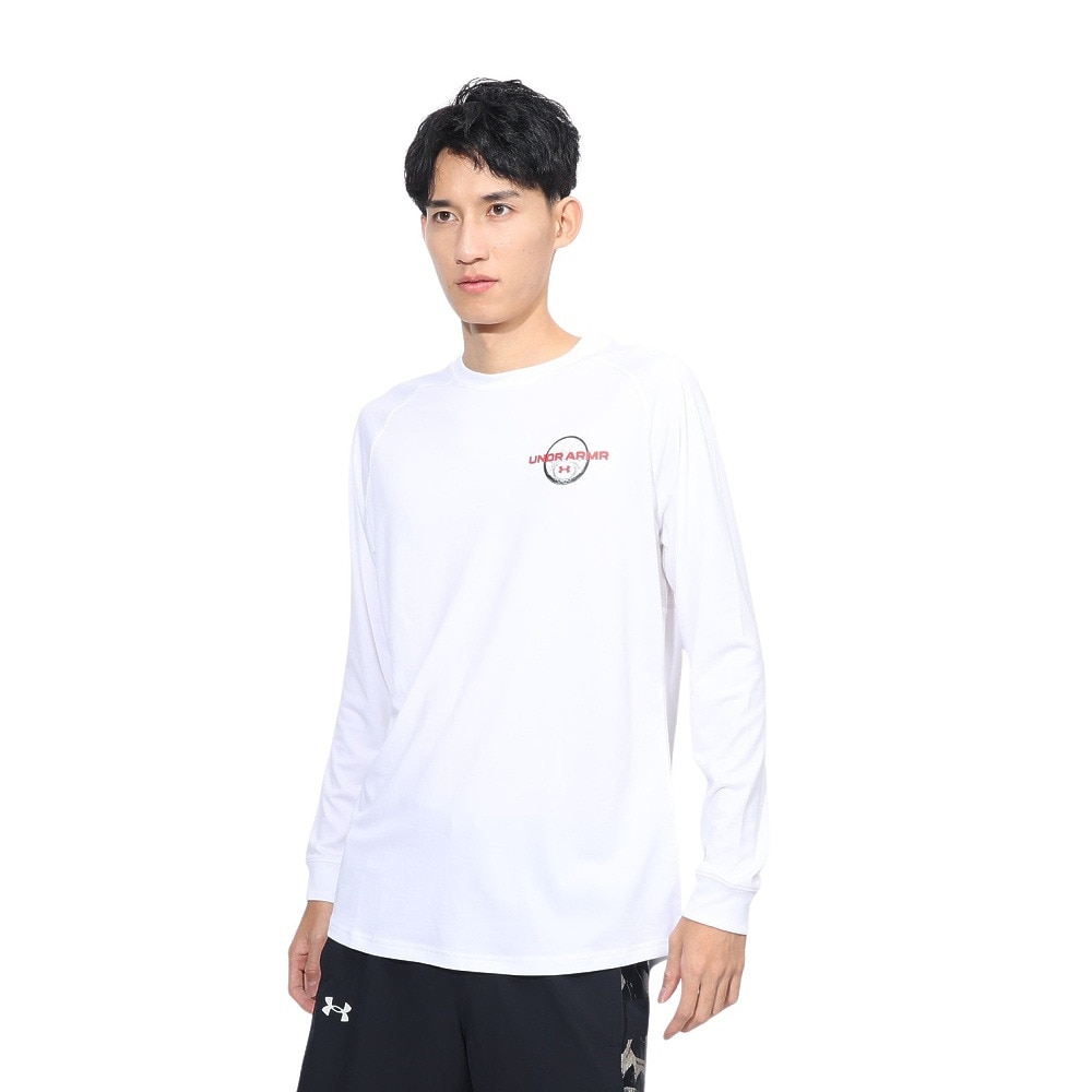 アンダーアーマー（UNDER ARMOUR）（メンズ）バスケットボールウェア テック ロゴ ロングスリーブ Tシャツ 1388345 100