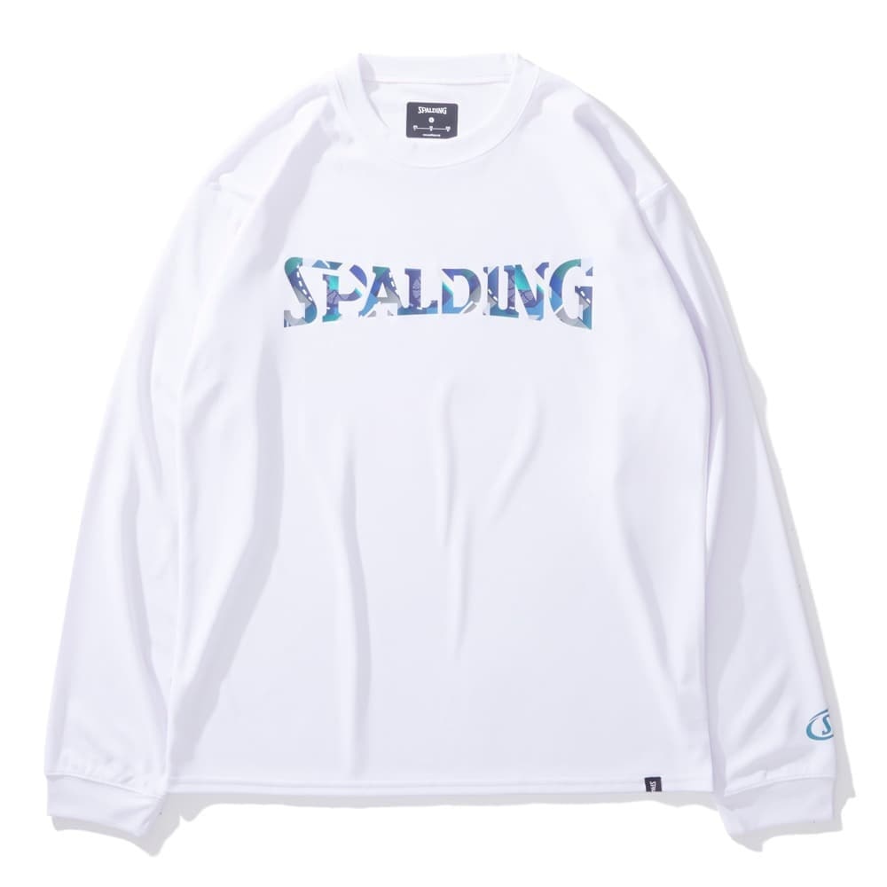 スポルディング（SPALDING）（メンズ、レディース）バスケットボールウェア 長袖 Tシャツ ジオメトリック ロゴ SMT24107WH