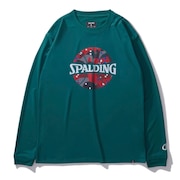 (メンズ、レディース)バスケットボールウェア 長袖 Tシャツ ポルカドット カモ ボールプリント SMT24110SP