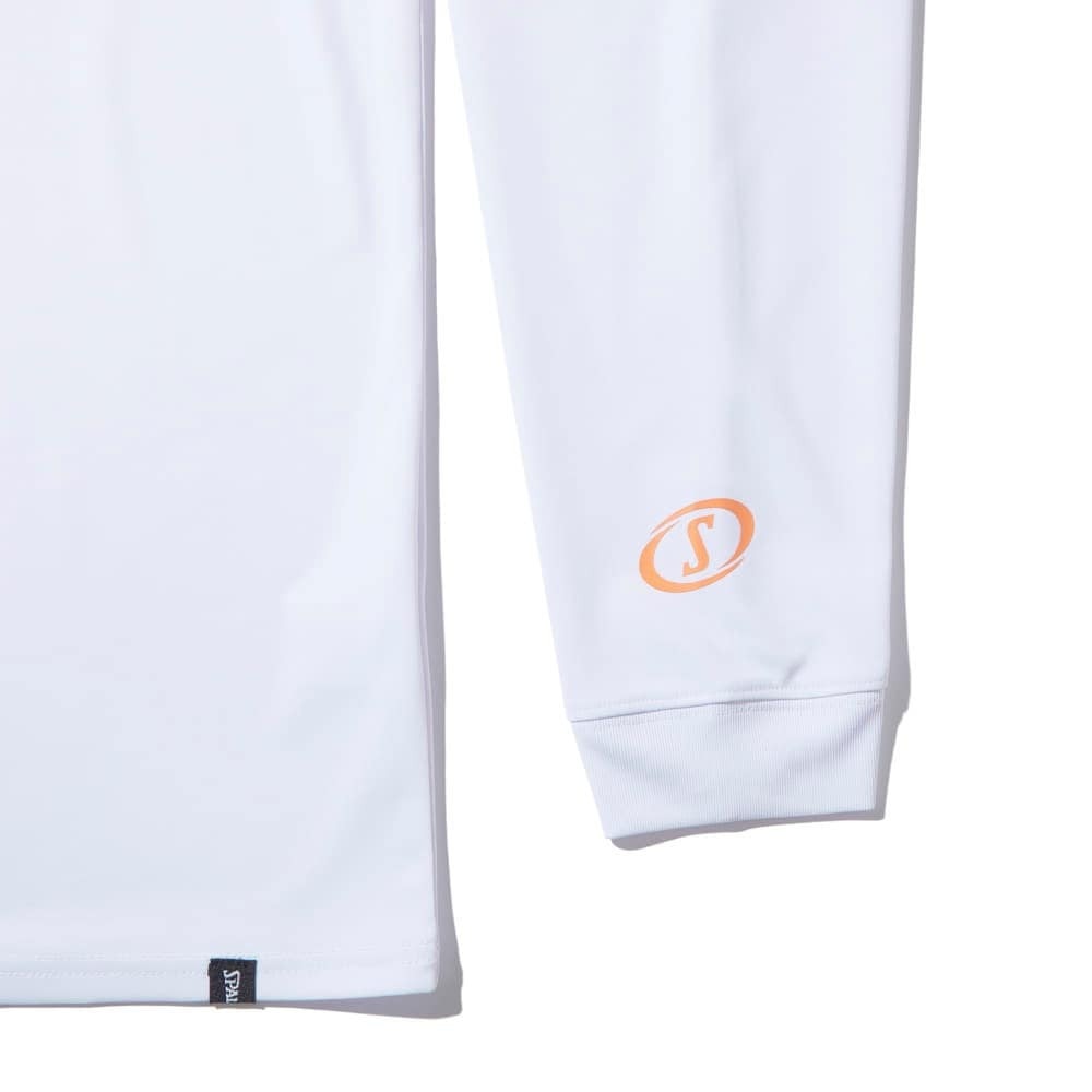 スポルディング（SPALDING）（メンズ、レディース）バスケットボールウェア 長袖 Tシャツ ポルカドット カモ ボールプリント SMT24110WH