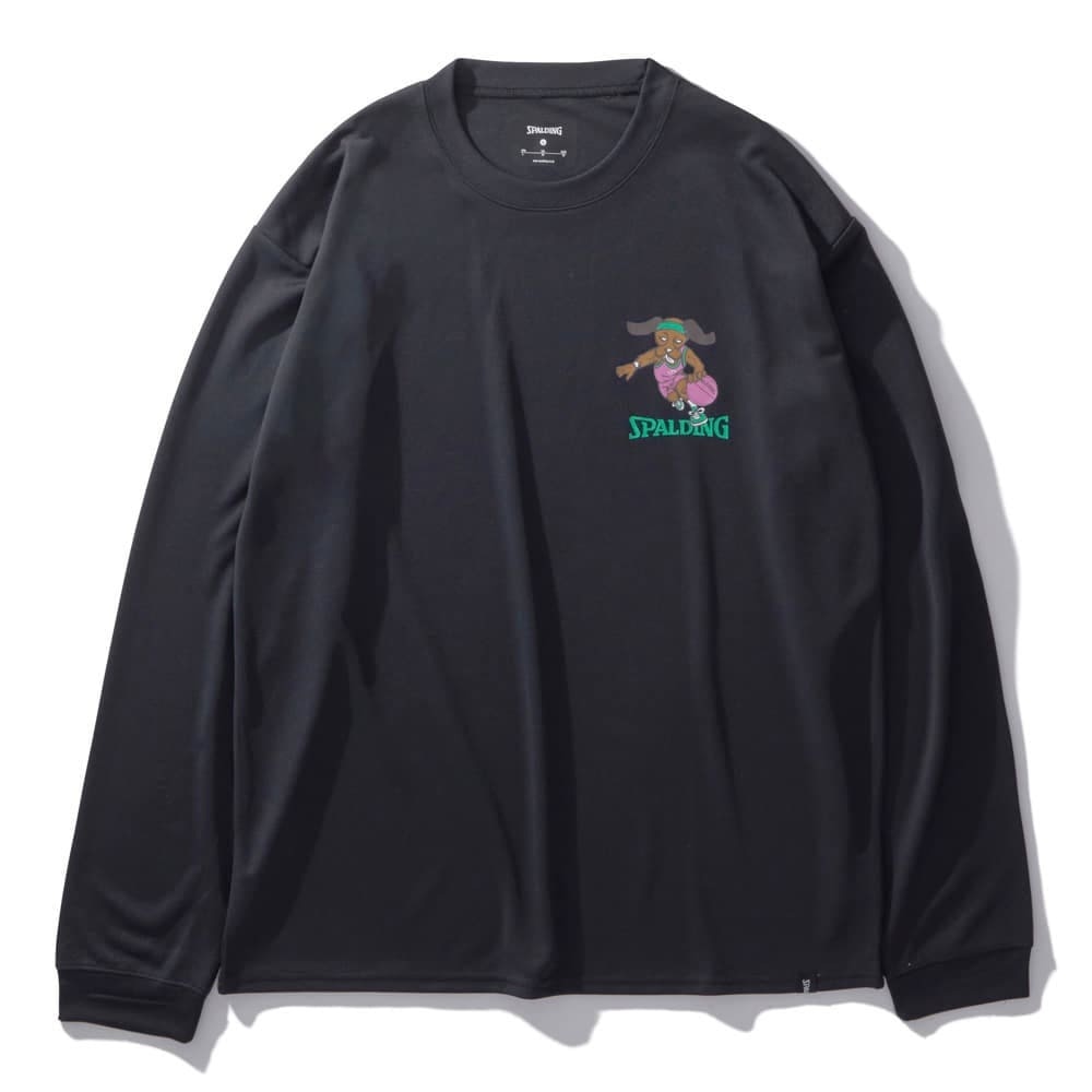 スポルディング（SPALDING）（メンズ、レディース）バスケットボールウェア 長袖 Tシャツ ビーグル レッツ プレイ フープス SMT24113BK