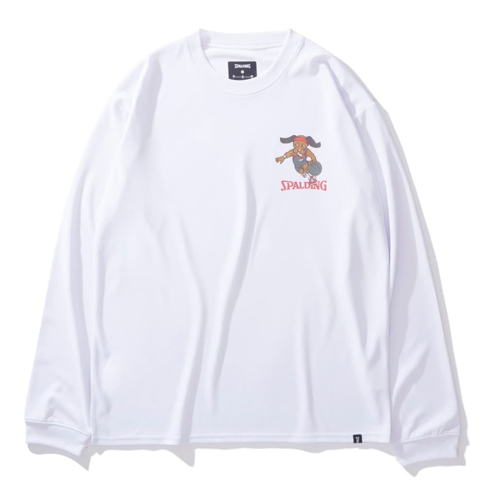 スポルディング（SPALDING）（メンズ、レディース）バスケットボールウェア 長袖 Tシャツ ビーグル レッツ プレイ フープス SMT24113WH