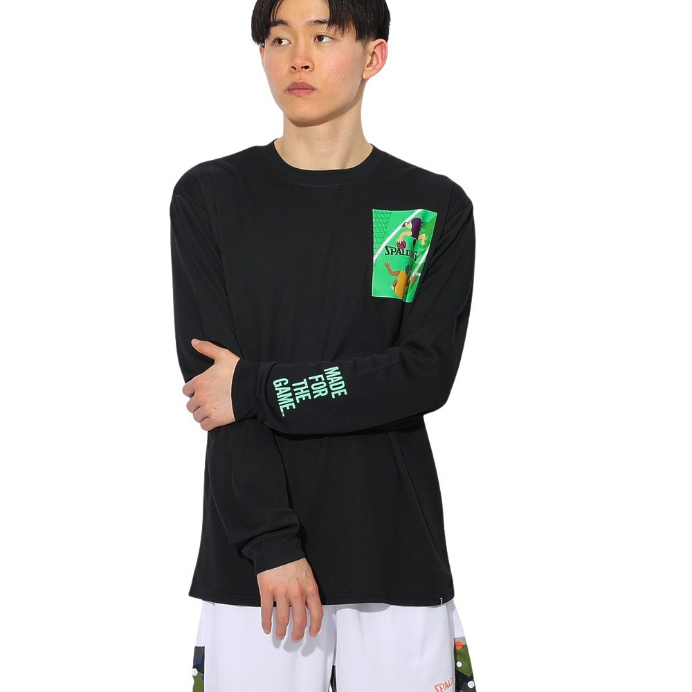 スポルディング（SPALDING）（メンズ、レディース）バスケットボールウェア 長袖 Tシャツ ワン オン ワン SMT24114BK