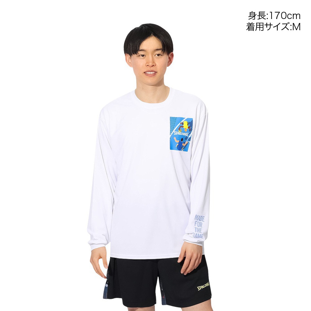 スポルディング（SPALDING）（メンズ、レディース）バスケットボールウェア 長袖 Tシャツ ワン オン ワン SMT24114WH