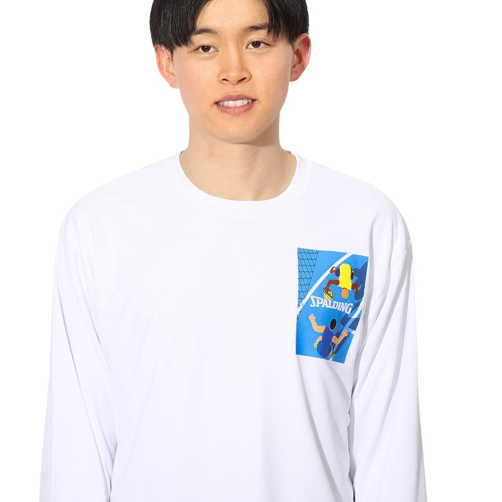 スポルディング（SPALDING）（メンズ、レディース）バスケットボールウェア 長袖 Tシャツ ワン オン ワン SMT24114WH