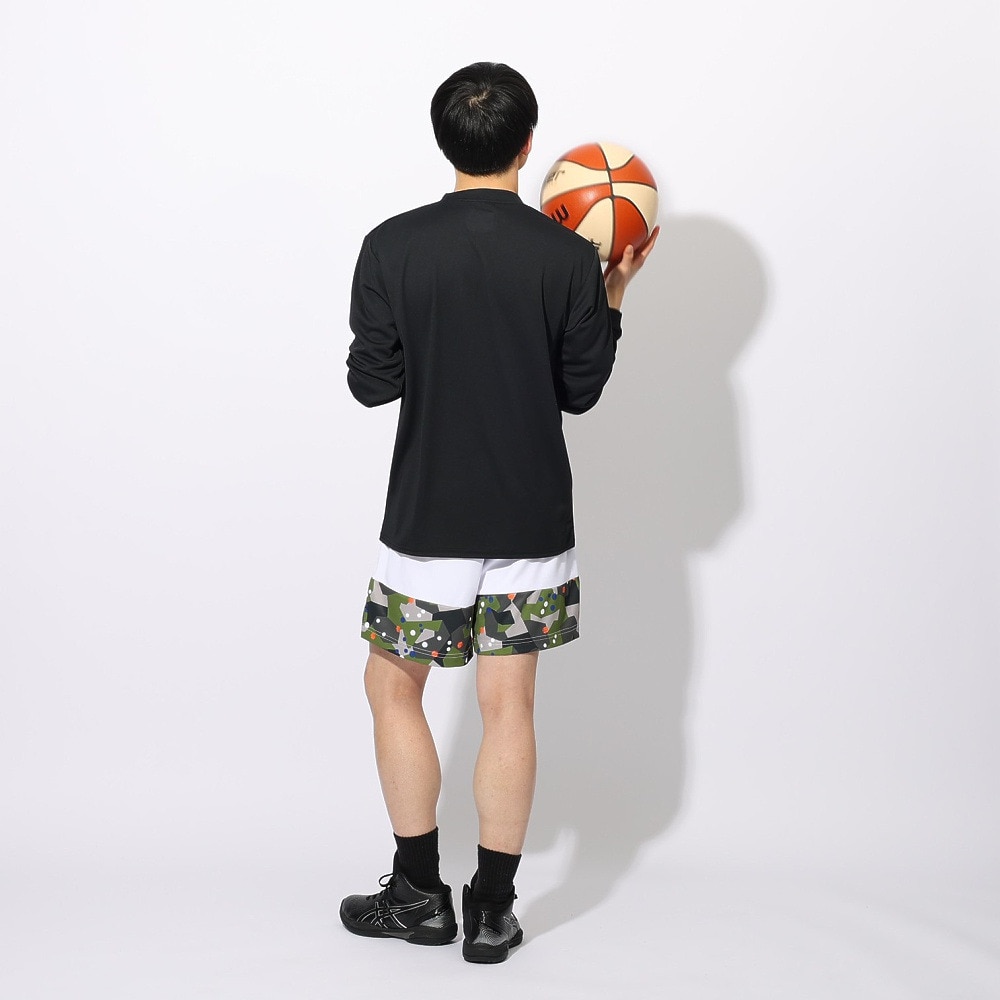スポルディング（SPALDING）（メンズ、レディース）バスケットボールウェア 長袖 Tシャツ スポンジ・ボブ イエロー SMT24139SBK