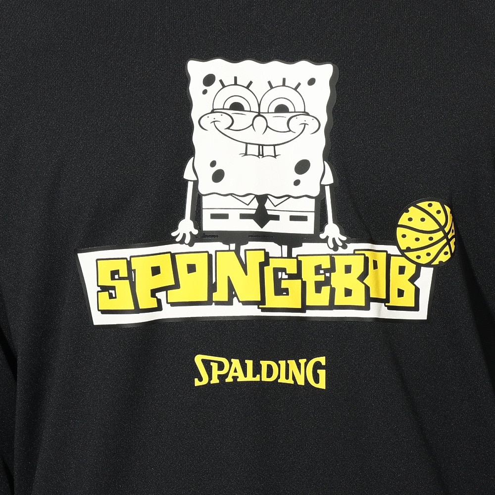 スポルディング（SPALDING）（メンズ、レディース）バスケットボールウェア 長袖 Tシャツ スポンジ・ボブ イエロー SMT24139SBK