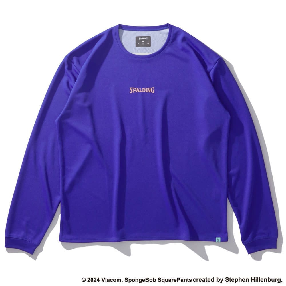 スポルディング（SPALDING）（メンズ）バスケットボールウェア 長袖Tシャツ スポンジ・ボブ ビッグフェイス SMT24144SDS