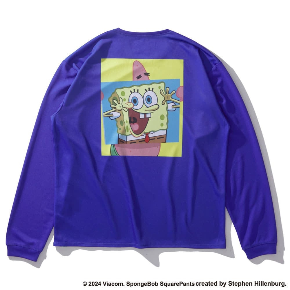 スポルディング（SPALDING）（メンズ）バスケットボールウェア 長袖Tシャツ スポンジ・ボブ ビッグフェイス SMT24144SDS