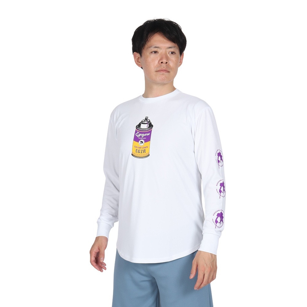 エゴザル（EGOZARU）（メンズ）バスケットボールウェア スプレーマーキング ロングスリーブTシャツ EZFW24ULS021C002