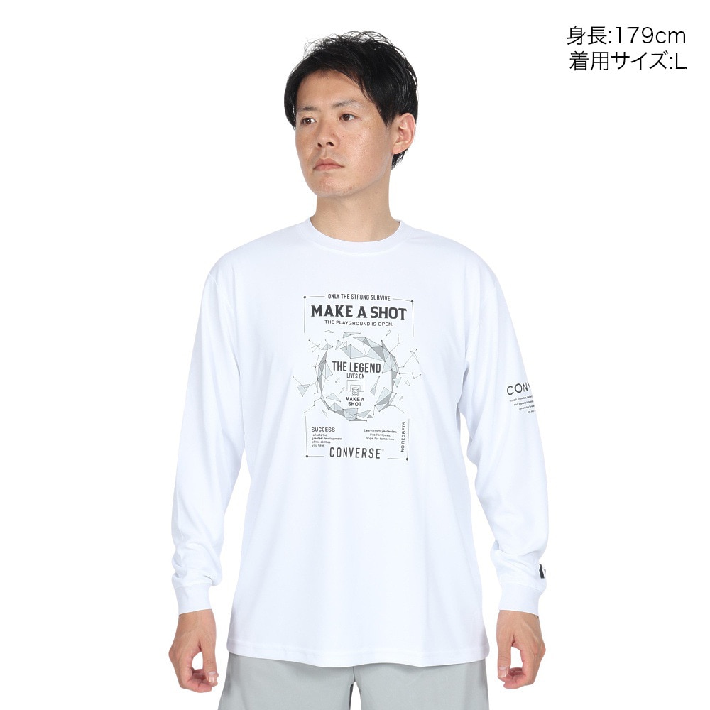 コンバース（CONVERSE）（メンズ）バスケットボールウェア プリントロングスリーブシャツ CB242367L-1100