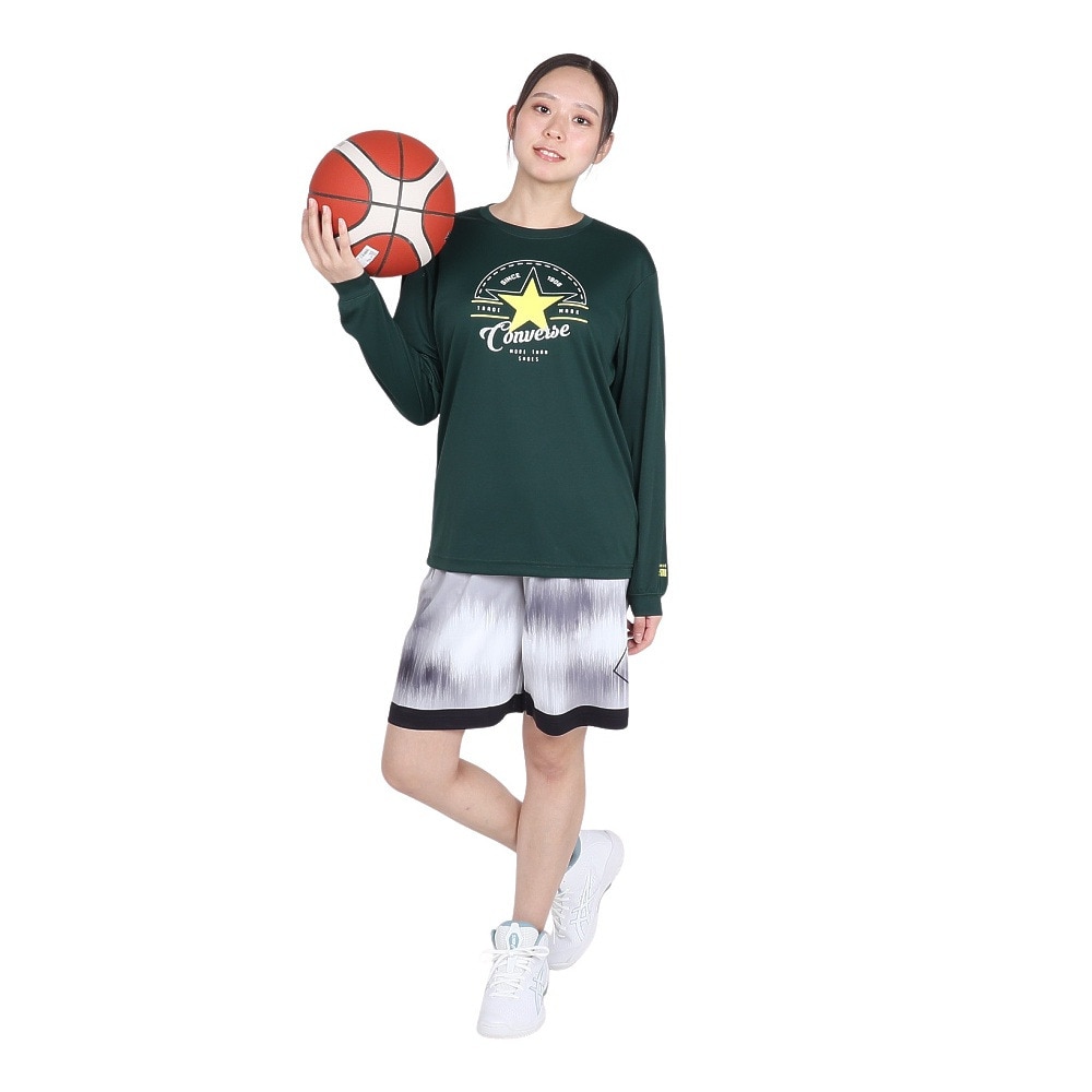 コンバース（CONVERSE）（レディース）バスケットボールウェア ガールズプリント ロングスリーブシャツ CB342352L-4700