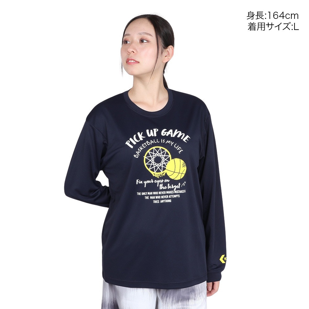 コンバース（CONVERSE）（レディース）バスケットボールウェア ガールズプリントロングスリーブシャツ CB342353L-2900
