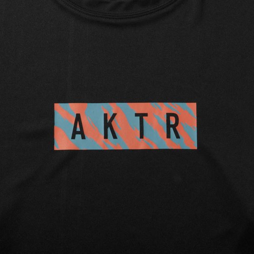 アクター（AKTR）（メンズ）バスケットボールウェア BEAST カモ ボックス ロゴ 長袖 スポーツ Tシャツ 224-017005 BK