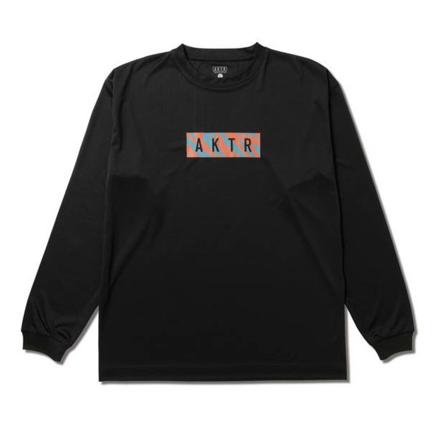 アクター（AKTR）（メンズ）バスケットボールウェア BEAST カモ ボックス ロゴ 長袖 スポーツ Tシャツ 224-017005 BK